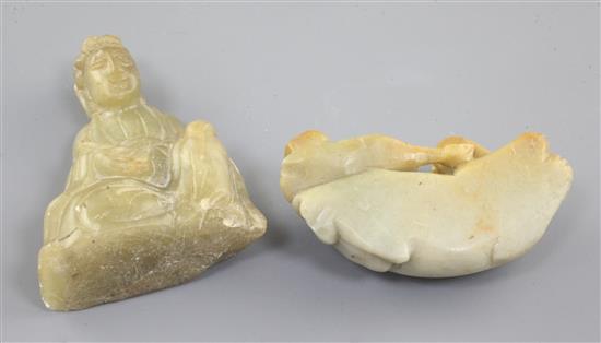 Two Chinese soapstone figures, 19th century, 7.5cm and 7.4cm